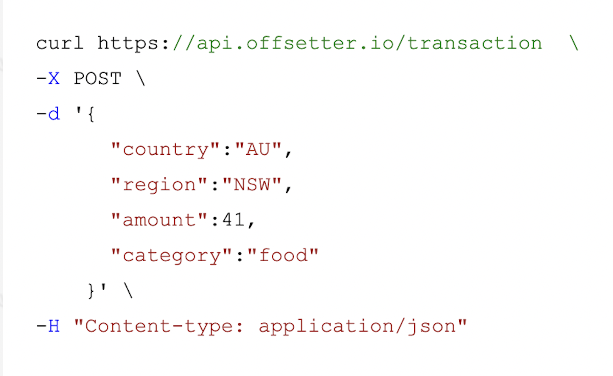 Personal finance emissions api code snippet.